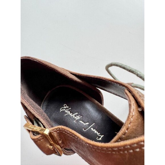 ELIZABETH & JAMES Casi Brown Leather Cut-Out High Heel Booties Boots, Size 6 - Picture 3 of 16